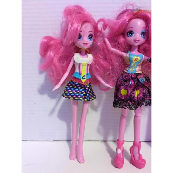Lot Of 2 2014 My Little Pony Equestria Girls Pinkie Pie 9" Doll Figure MLP Hair - Picture 3 of 4